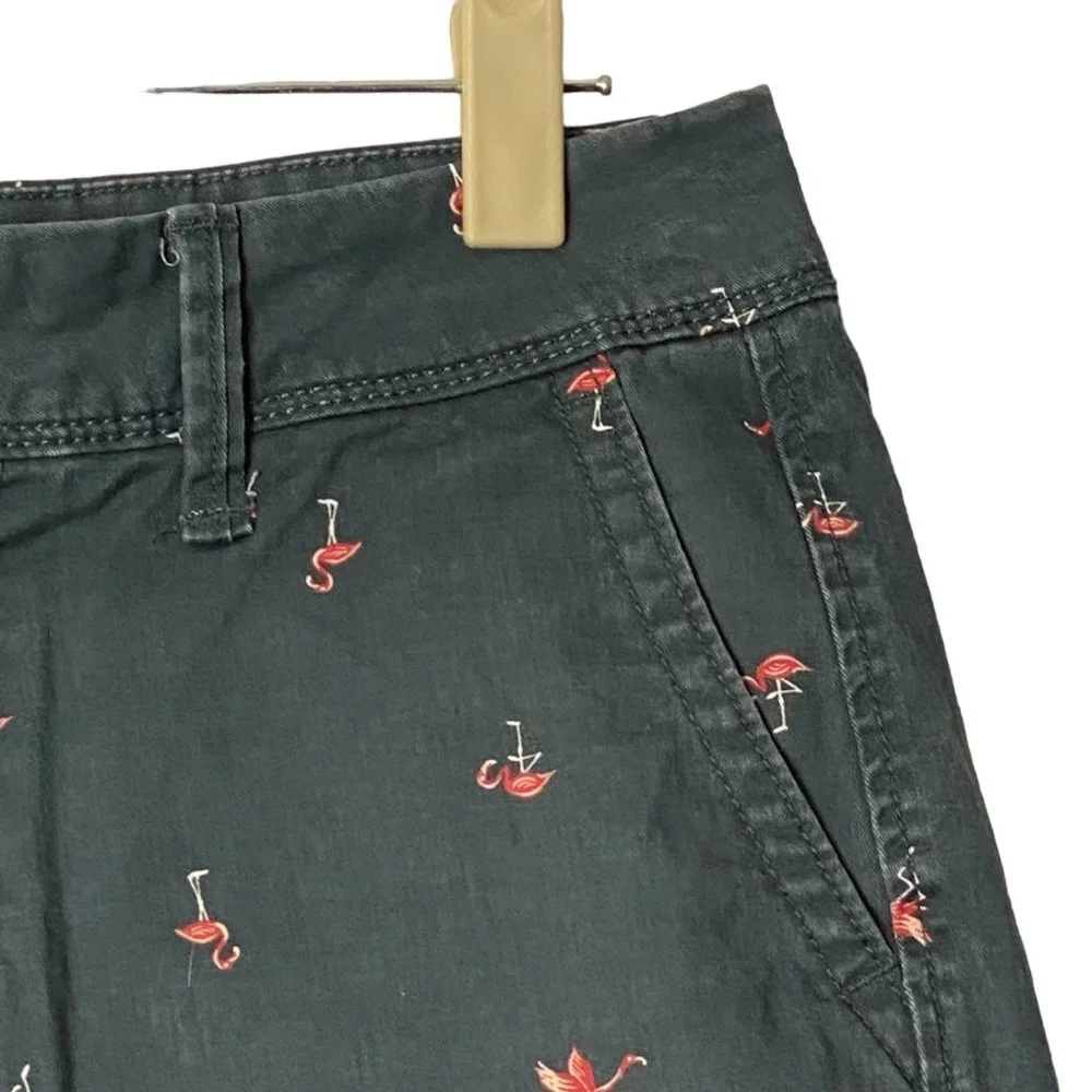 Aeropostale Men Size 28‎ Flamingo Embroidered Cotton Blend Chino Shorts